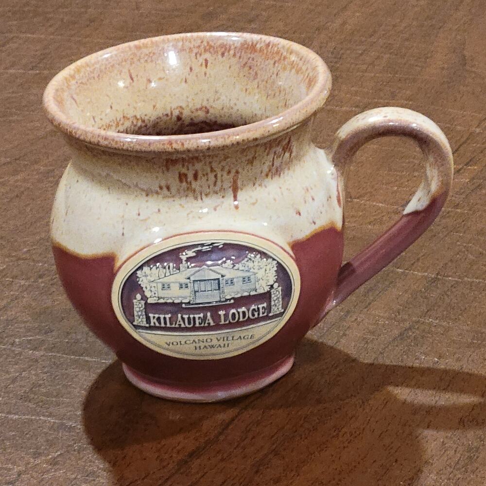 Deneen hand thrown pottery mug cup Volcano Village Hawaii Kilauea Lodge
